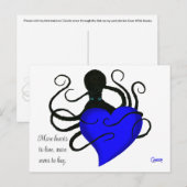 Coeur bleu Octopus - Carte postale (Devant / Derrière)