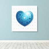 Coeur bleu, toile (Insitu (Plancher de Bois))