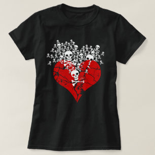 Coeur brisé avec crâne T-shirt