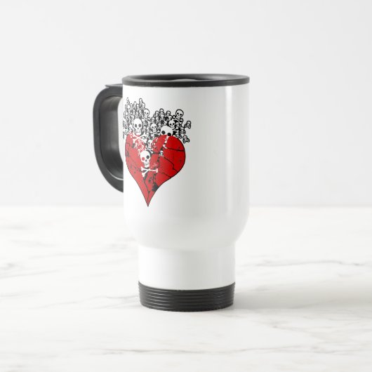 Coeur brisé avec des crânes Mug (Devant gauche)