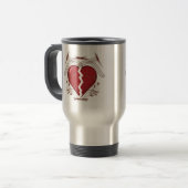 Coeur brisé et graphismes tribaux : Mug de voyage (Devant gauche)