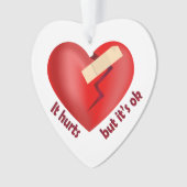 Coeur brisé guéri avec patch et citation de vie (devant)