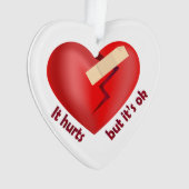 Coeur brisé guéri avec patch et citation de vie (devant)
