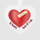 Coeur brisé guéri avec patch et citation de vie (dos)
