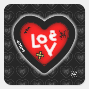 Coeur Brui v2.1 autocollant carré