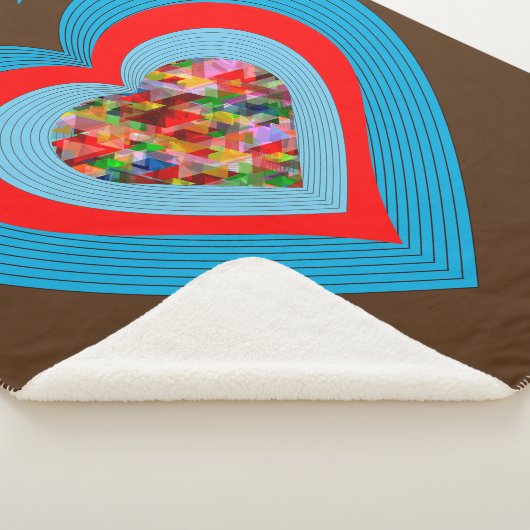 Coeur brun sherpa couverture avec nom personnalisé (3/4)