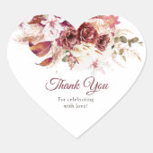 Cœur Burgundy & Blush Floral Wedding Sticker Sheet (Devant)