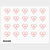 Cœur Candy Cane Heart Sticker (Feuille)