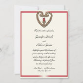 Coeur celte avec une rose rouge Faire-part de mari (Devant)