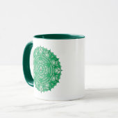 Coeur Chakra Vert Mandala Mug Deux Tons (Devant gauche)