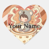 Cœur Chibi Koala Kawaii Anime Aesthetic Sticker (Devant)