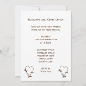 Coeur Chocolat Et Papillons Faire-part de mariage (Dos)