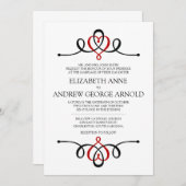 Coeur classique Faire-part de mariage traditionnel (Devant / Derrière)