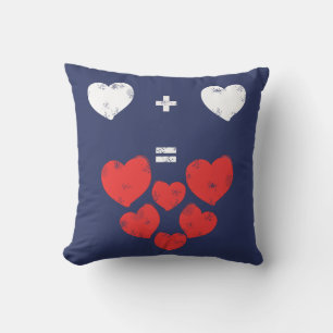 Cœur + Cœur = Amour Funky Coussin de Jet Oreiller