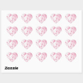 Cœur Coeur rose décoratif - Sticker (Feuille)