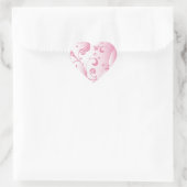 Cœur Coeur rose décoratif - Sticker (Sac)