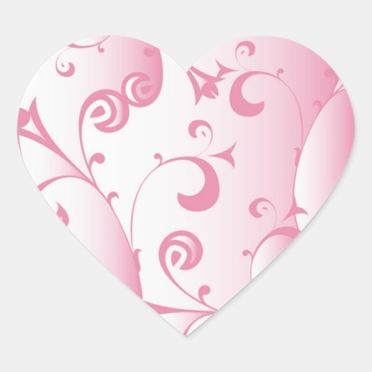 Cœur Coeur rose décoratif - Sticker (Devant)