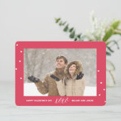 Coeur Confetti Saint Valentin Carte photo-Rouge (Debout devant)