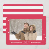 Coeur Confetti Saint Valentin Carte photo-Rouge (Devant / Derrière)