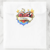 Coeur cool avec autocollant de tatouage de nom (Sac)