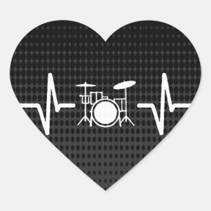 Cœur Cool Batteur Coeur Beat Love Coeur Sticker