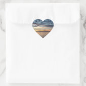 Cœur Coucher de soleil sur la plage et océan Sticker ph (Sac)