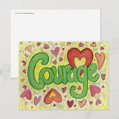 Cœur Courageux Art de Mot Word Carte de Motivation (Devant / Derrière)