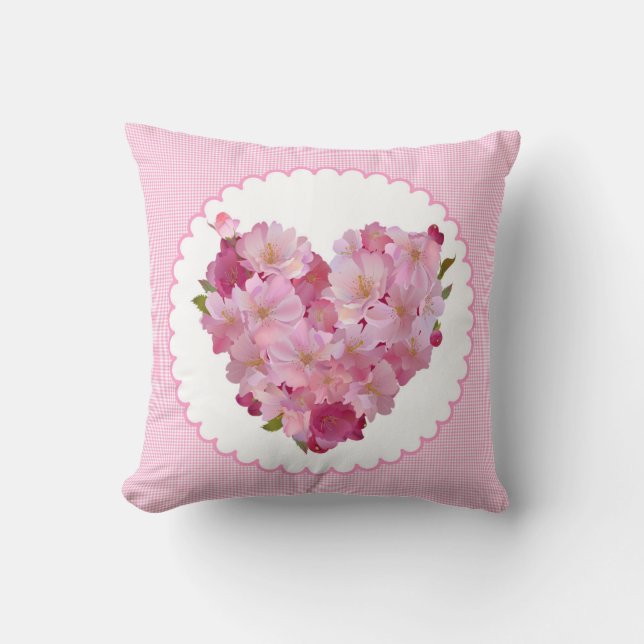 Coeur coussin de fleur de sherry rose (Recto)