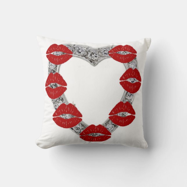 Coeur coussin Diamond avec baisers (Recto)
