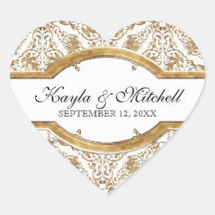 Cœur Cravate noire Elégance 2, Sticker à couplage d'or