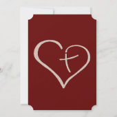 Coeur croisé Invitations de mariage religieux (2) (Dos)