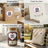 Cœur Custom QR Code Pink Heart Shaped Sticker