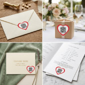 Cœur Custom QR Code Red Heart Shaped Wedding Sticker