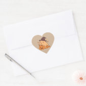 Cœur Cute Capybara Pumpkin Halloween Sticker (Enveloppe)