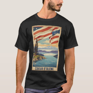 Coeur D Alene Idaho USA Vintage Travel Toerisme T-shirt