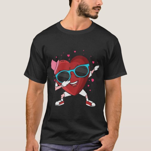 Coeur Dabbing Funny La Saint Valentin T-shirt pour (Devant)