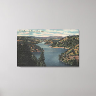 Coeur d'Alene, ID - Uitzicht Beauty Bay Canvas Afdruk