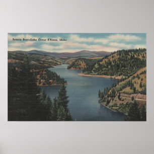 Coeur d'Alene, ID - Uitzicht Beauty Bay Poster