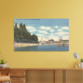 Coeur d'Alene, ID - Uitzicht van City Beach & Pier Canvas Afdruk (Insitu (Woonkamer))