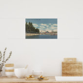 Coeur d'Alene, ID - Uitzicht van City Beach & Pier Poster (Keuken)
