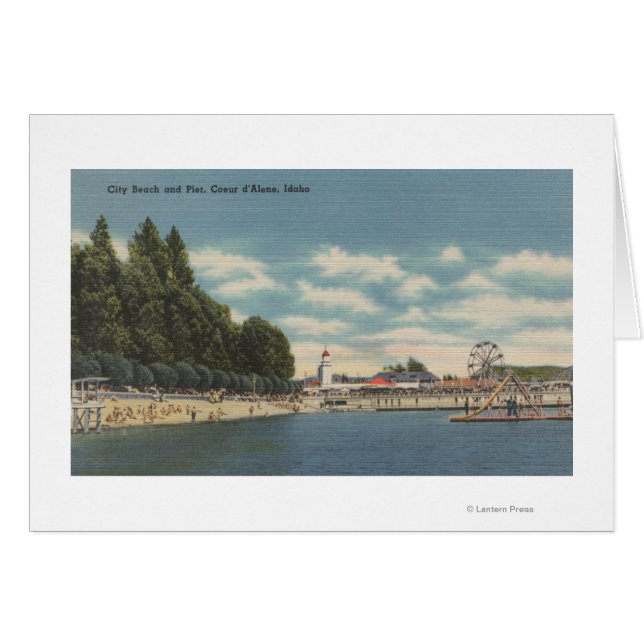 Coeur d'Alene, ID - Vue de City Beach & Pier (Devant horizontal)