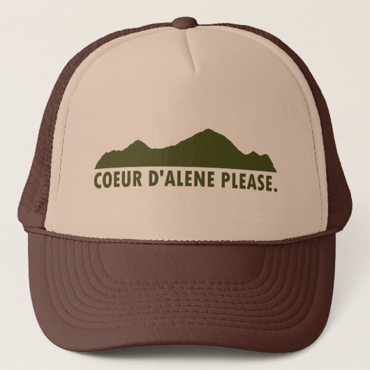 Coeur d'Alene Idaho Alsjeblieft Trucker Pet (Voorkant)