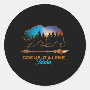 Coeur D'alene Idaho Beer Sterrennacht Reis Souveni Ronde Sticker