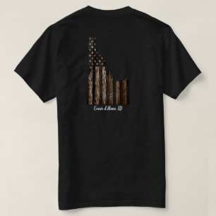 COEUR D'ALENE - IDAHO PATRIOT BURNT WOOD BLK T-SHIRT