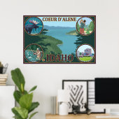Coeur D'Alene, IdahoScene Travel Poster (Thuiskantoor)