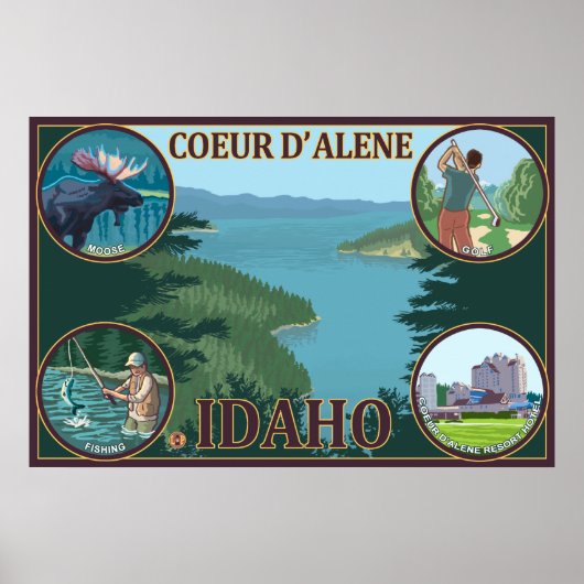 Coeur D'Alene, IdahoScene Travel Poster (Voorkant)