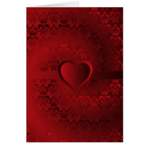 Coeur damassé rouge