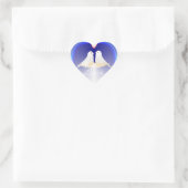 Coeur d'amour avec petits oiseaux Sticker (Sac)