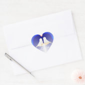 Coeur d'amour avec petits oiseaux Sticker (Enveloppe)
