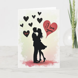 Cœur d'amour Baiser Couple Carte Mate